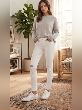 Flying Monkey White Ripped High-Rise Skinny Jeans